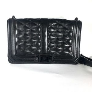 Rebecca Minkoff Black Quilted Love Crossbody Bag